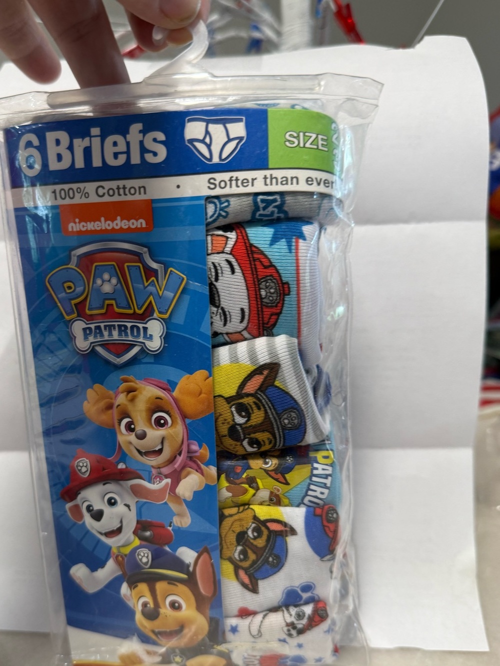 Paw Patrol Kids' Blue and White Character Briefs 6-Pack